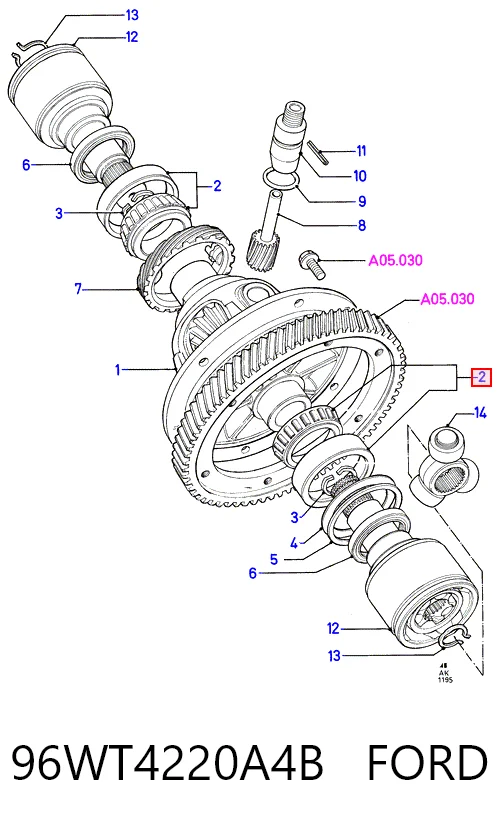 Cojinete del semieje delantero 96WT4220A4B FORD