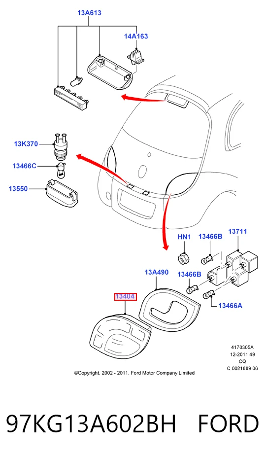 Piloto trasero derecho Ford Ka hatchback (RBT) (1996 - 2008) precio, desde 43,65 EUR