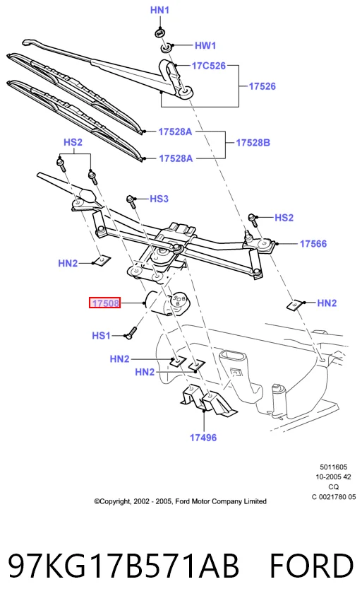 Motor limpiaparabrisas para Ford Ka  RBT