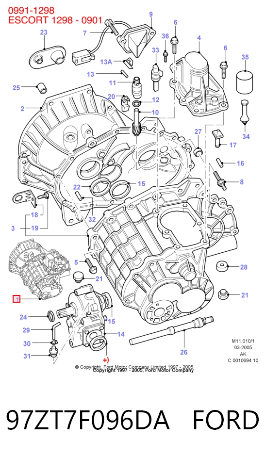 Caja de cambios manual Ford Mondeo I