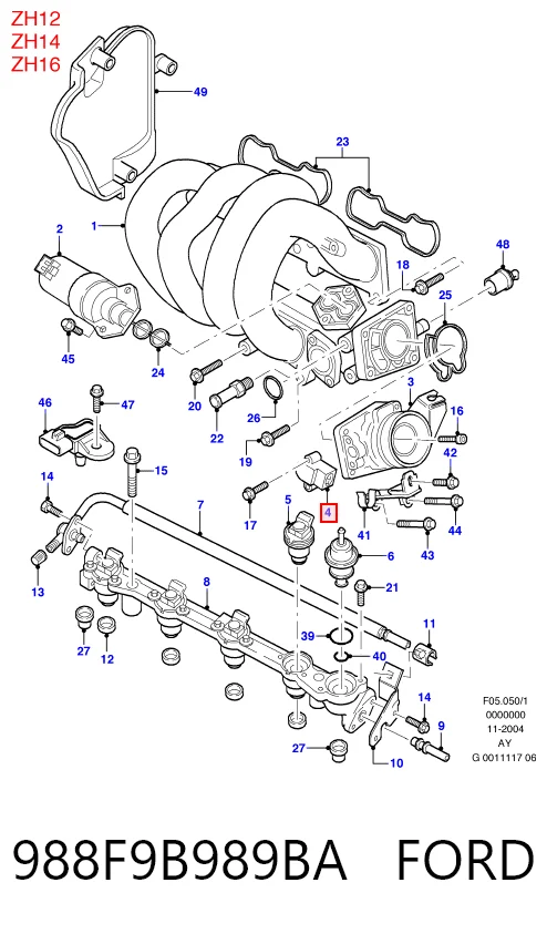 988F9B989BA Ford Sensor de posición del acelerador