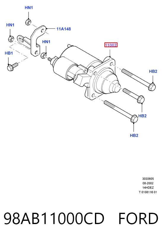 98AB11000CD Ford Arranque motores