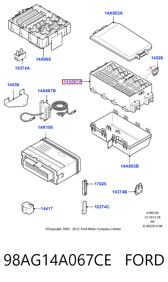 Caja de relés y fusibles para Ford Focus I DFW