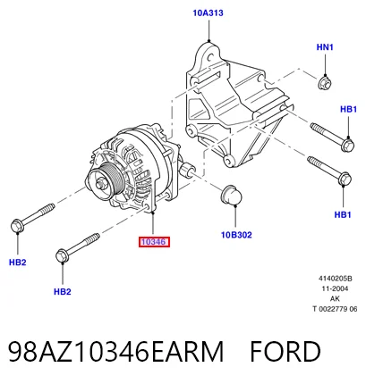 98AZ10346EARM Ford Alternador de coche