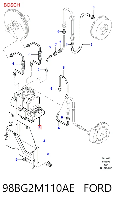 Unidad de control ABS hidráulico para Ford Mondeo II BFP