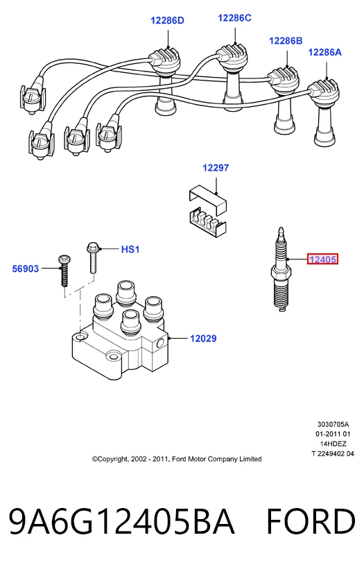 9A6G12405BA Ford
