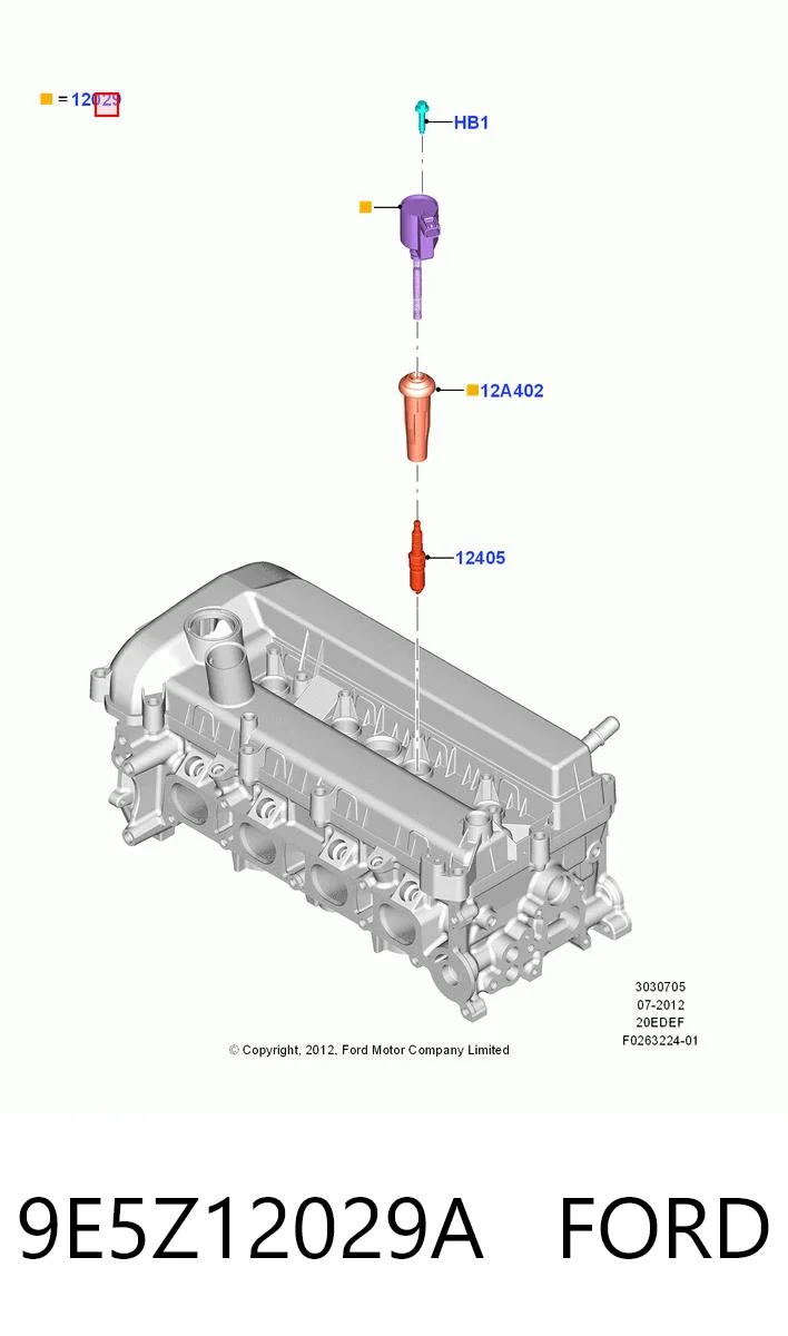 9E5Z12029A Ford Bobina de ignición