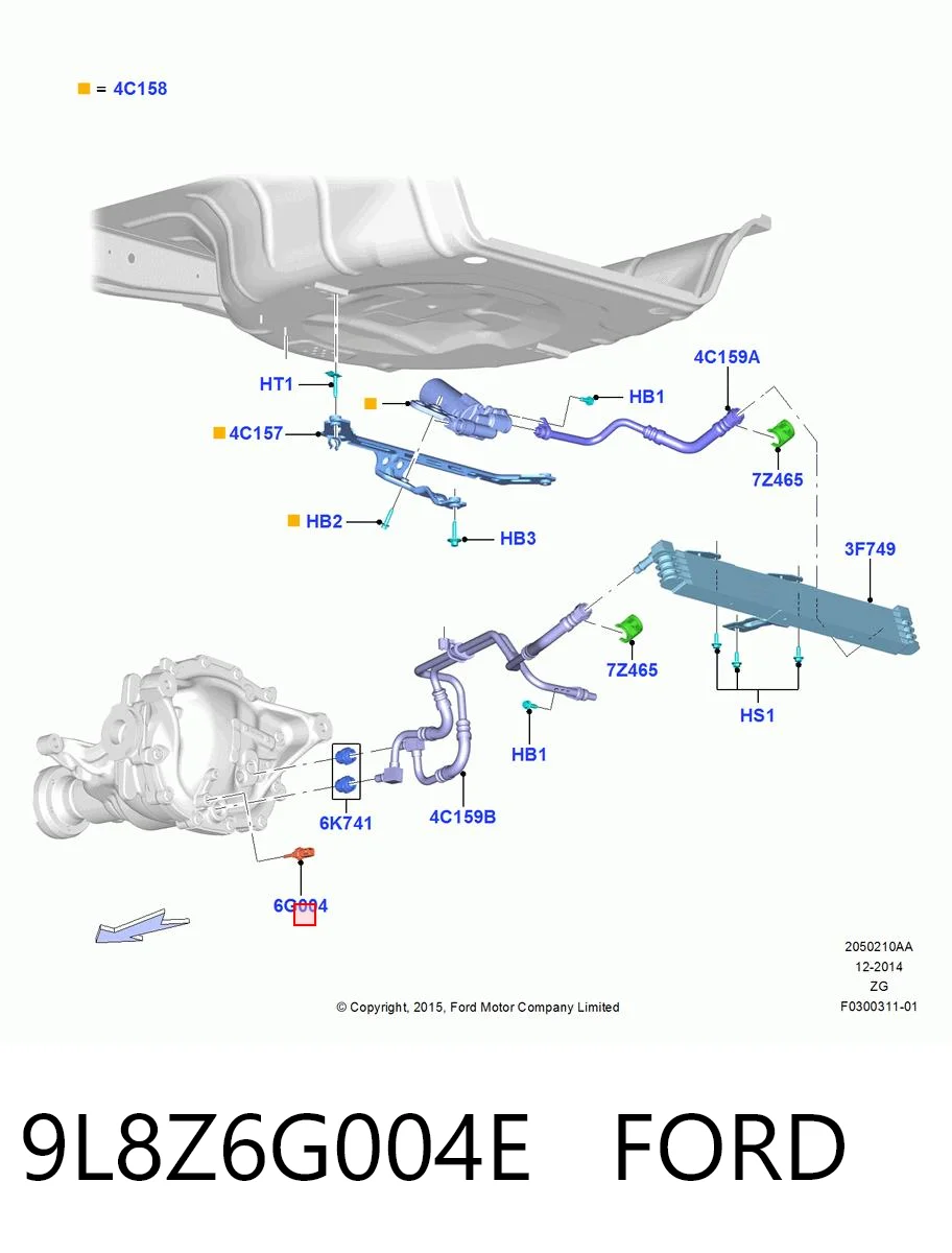 9L8Z6G004E Ford Sensor de temperatura de aceite del motor