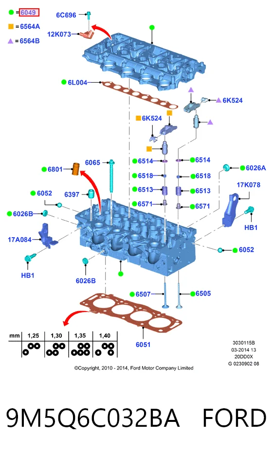 Cabeza del motor para Ford Kuga II CBS