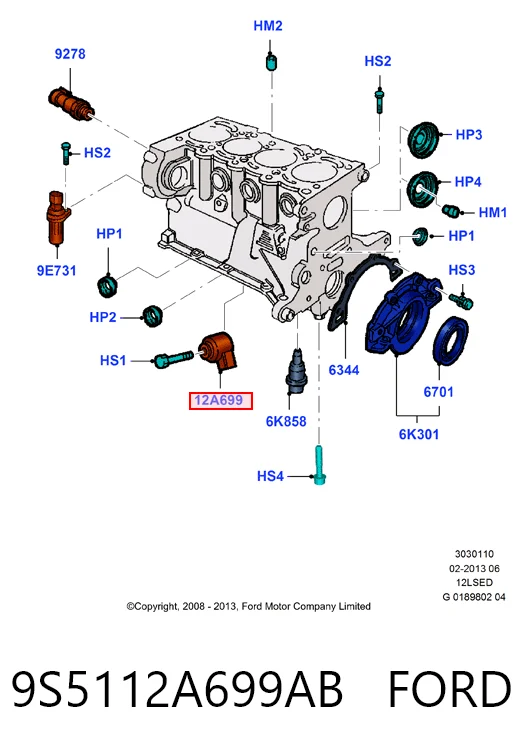 9S5112A699AB Ford