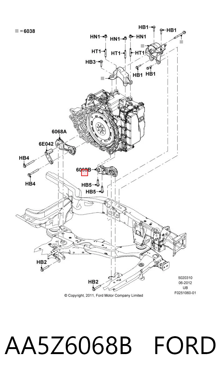 AA5Z6068B Ford Soportes de motor delantero