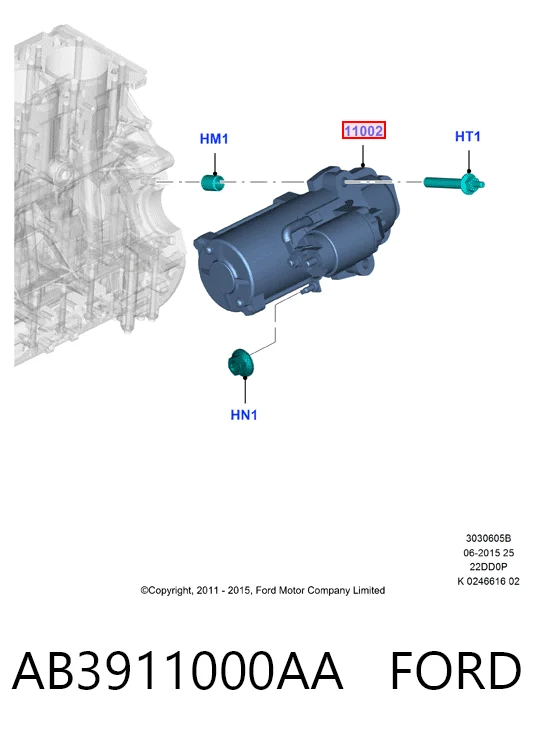 AB3911000AA Ford Arranque motores