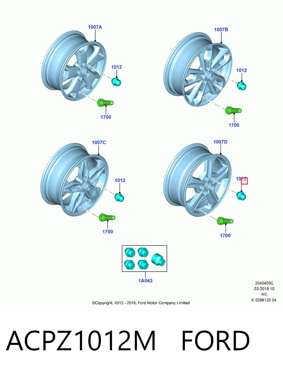 Perno de rueda para Ford Mustang VI ZG