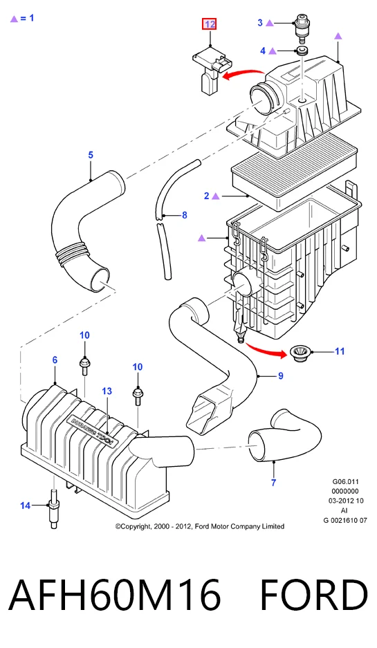 AFH60M16 Ford Sensor de flujo de aire