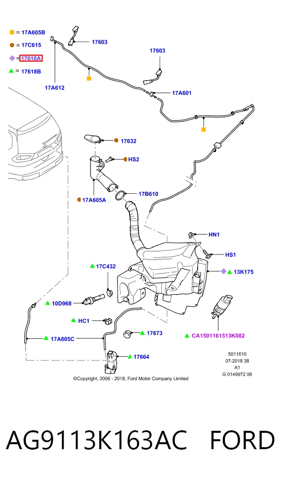 Botella limpiaparabrisas para Ford Mondeo IV CA2