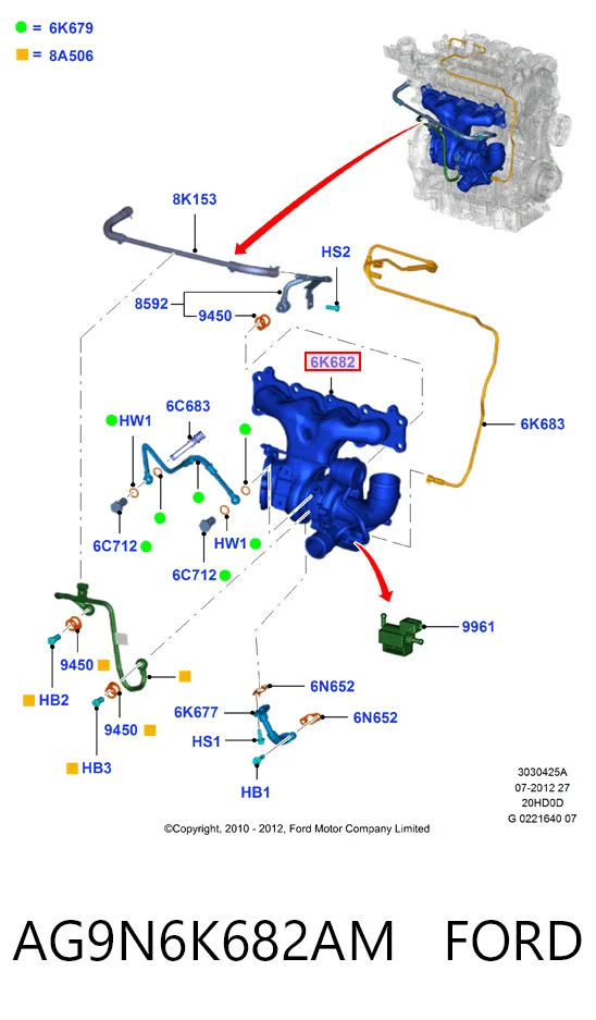 Turbocompresor AG9N6K682AM FORD