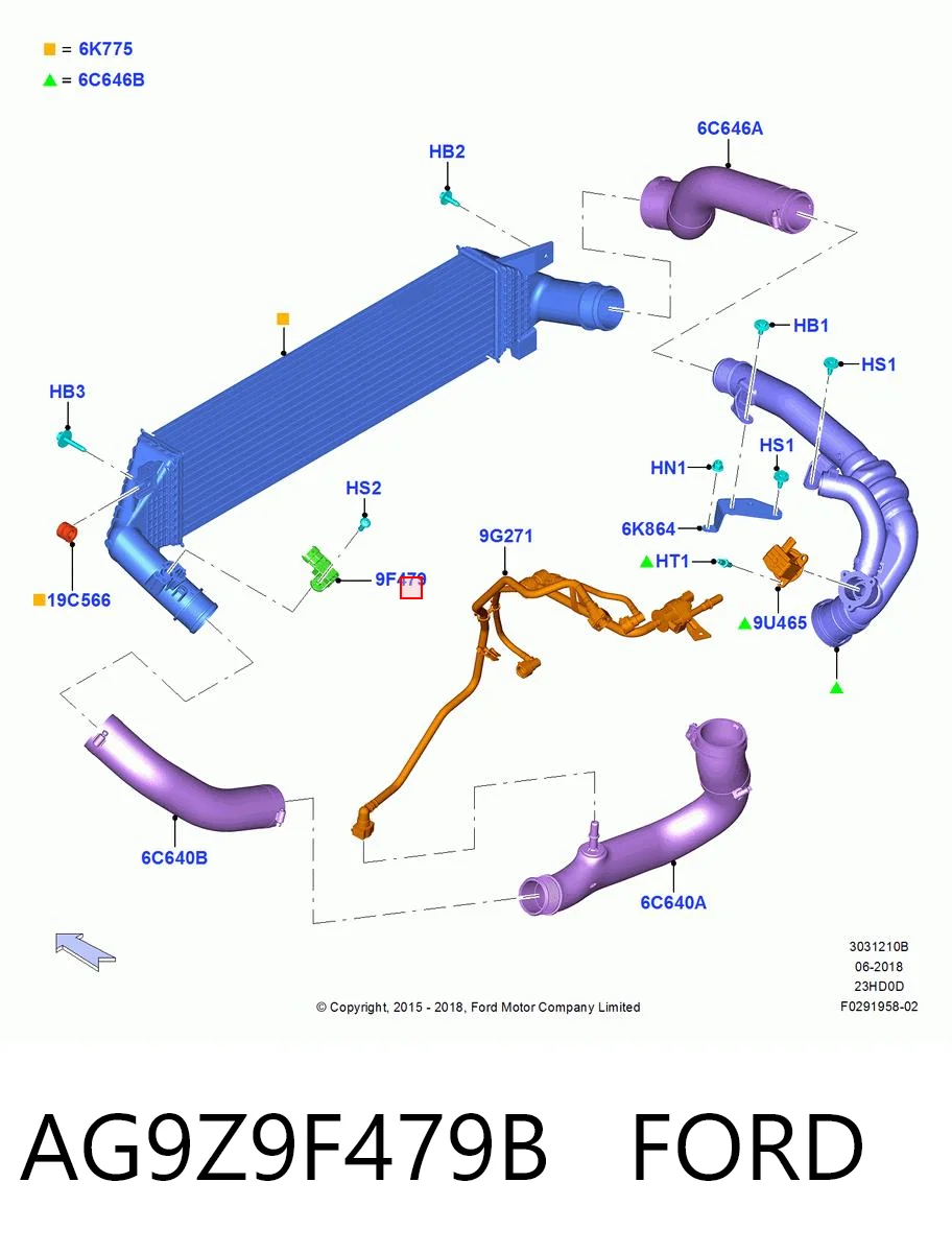AG9Z9F479B Ford Sensor De Presion Del Colector De Admision