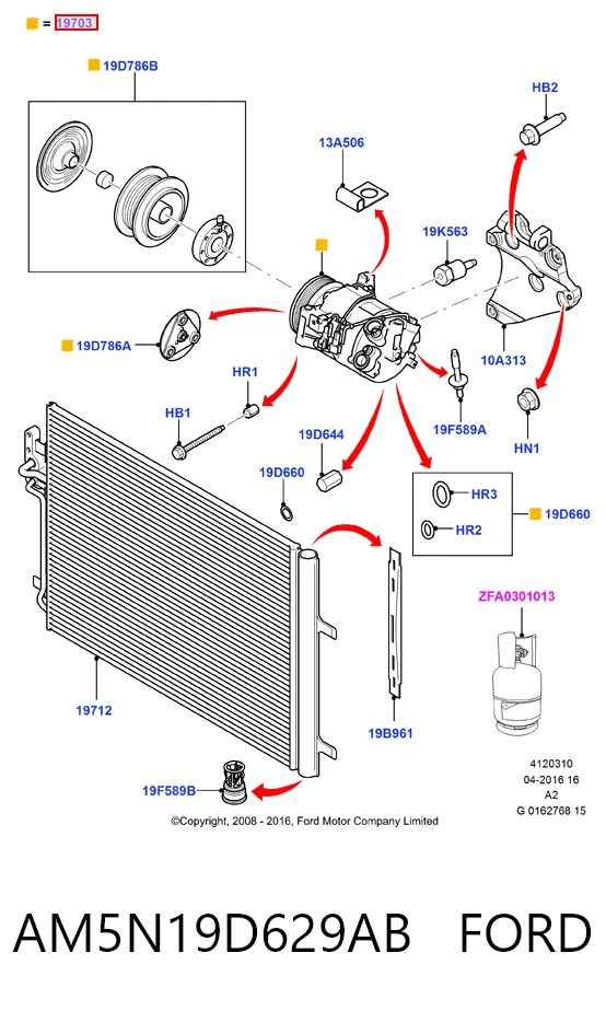 AM5N19D629AB Ford Compresor climatizador