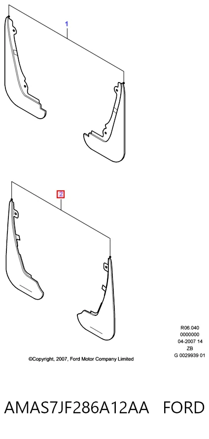 Juego de faldillas guardabarro traseros para Ford Mondeo IV CA2