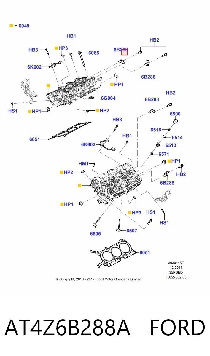 AT4Z6B288A Ford Sensor posición arbol de levas