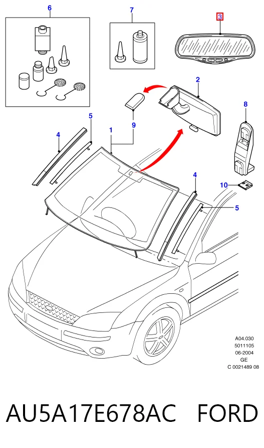 Espejo interno Ford Fiesta Mk6