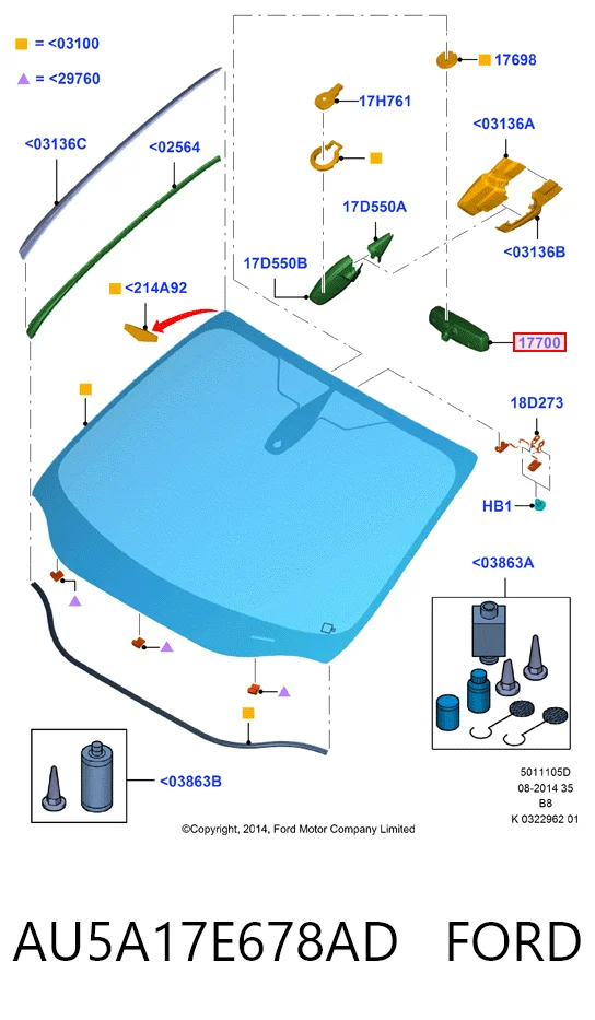 Espejo retrovisor interior para Ford Fiesta Mk6 CB1