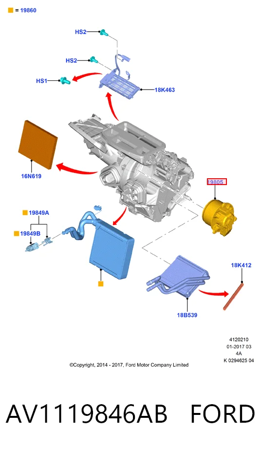 AV1119846AB Ford Ventilador de habitáculo