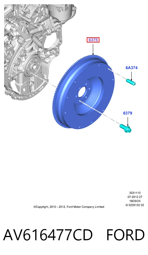 Volante de motor AV616477CD FORD