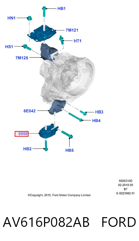 AV616P082AB Ford Taco de motor