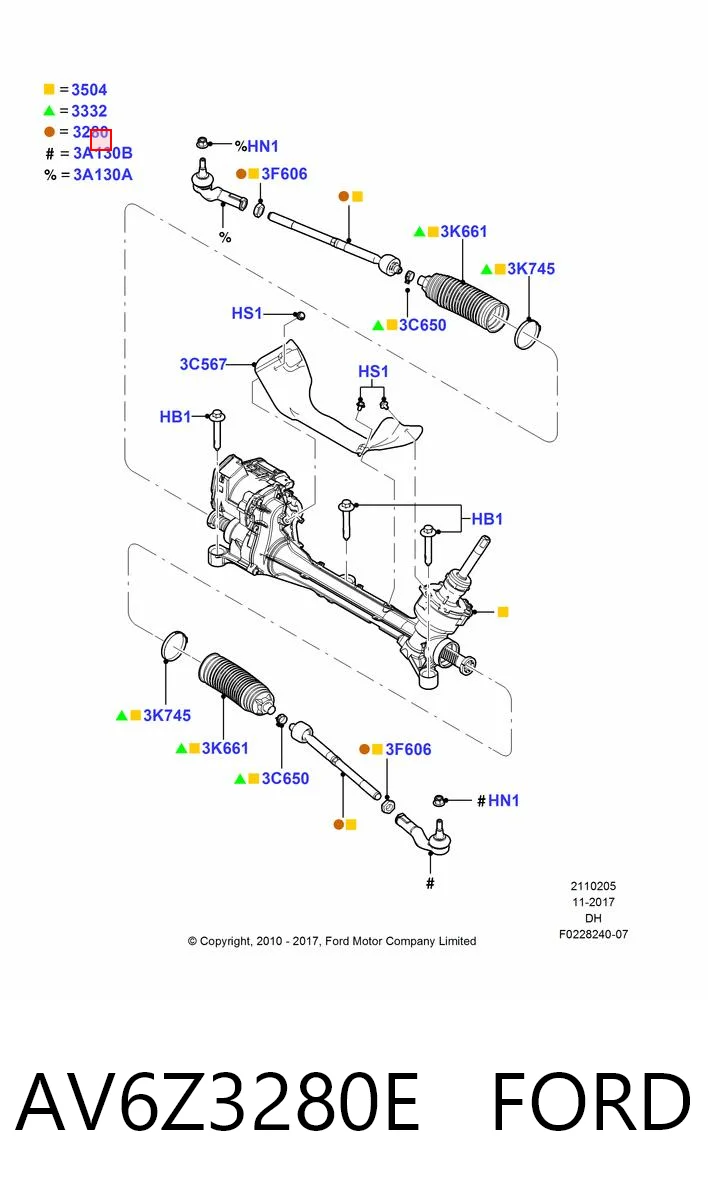 Bieleta de direccion Ford Kuga II