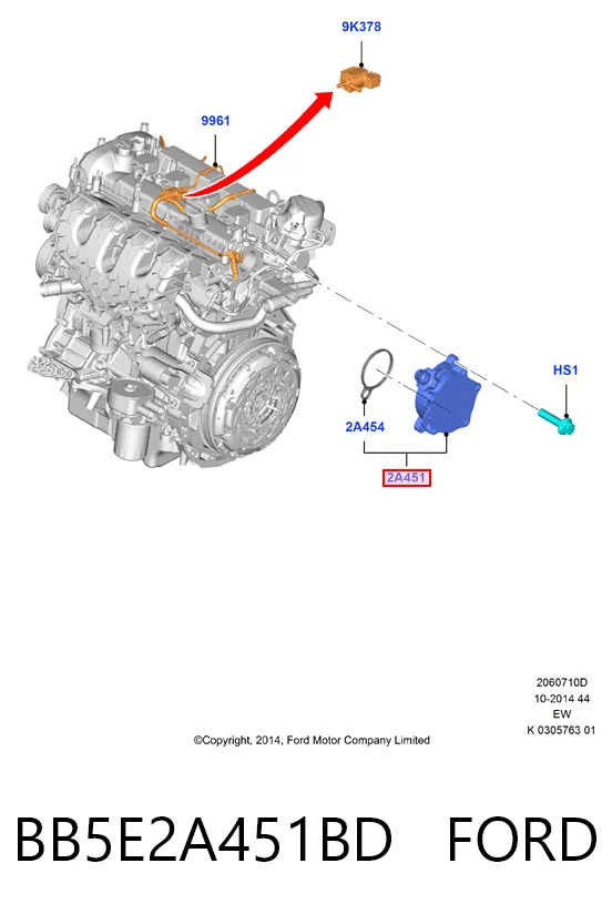 BB5E2A451BD Ford Bomba de vacío de frenado