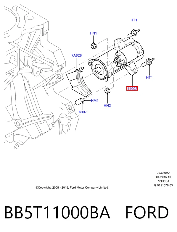 BB5T11000BA Ford Arranque motores