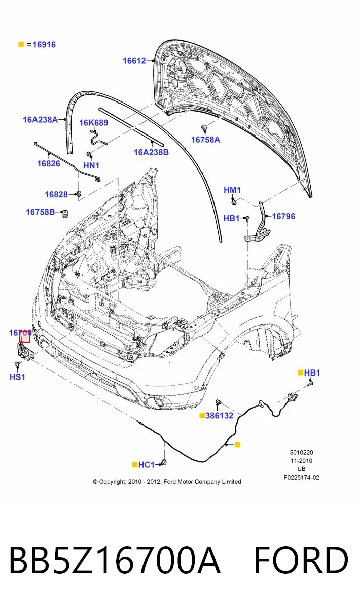 Comprar Cerradura del capó Ford Explorer U5 a bajo precio