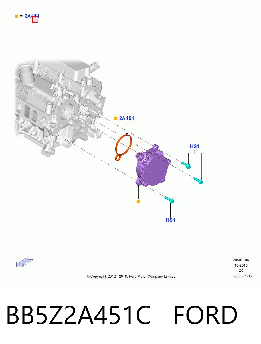 BB5Z2A451C Ford Bomba de vacío de frenado