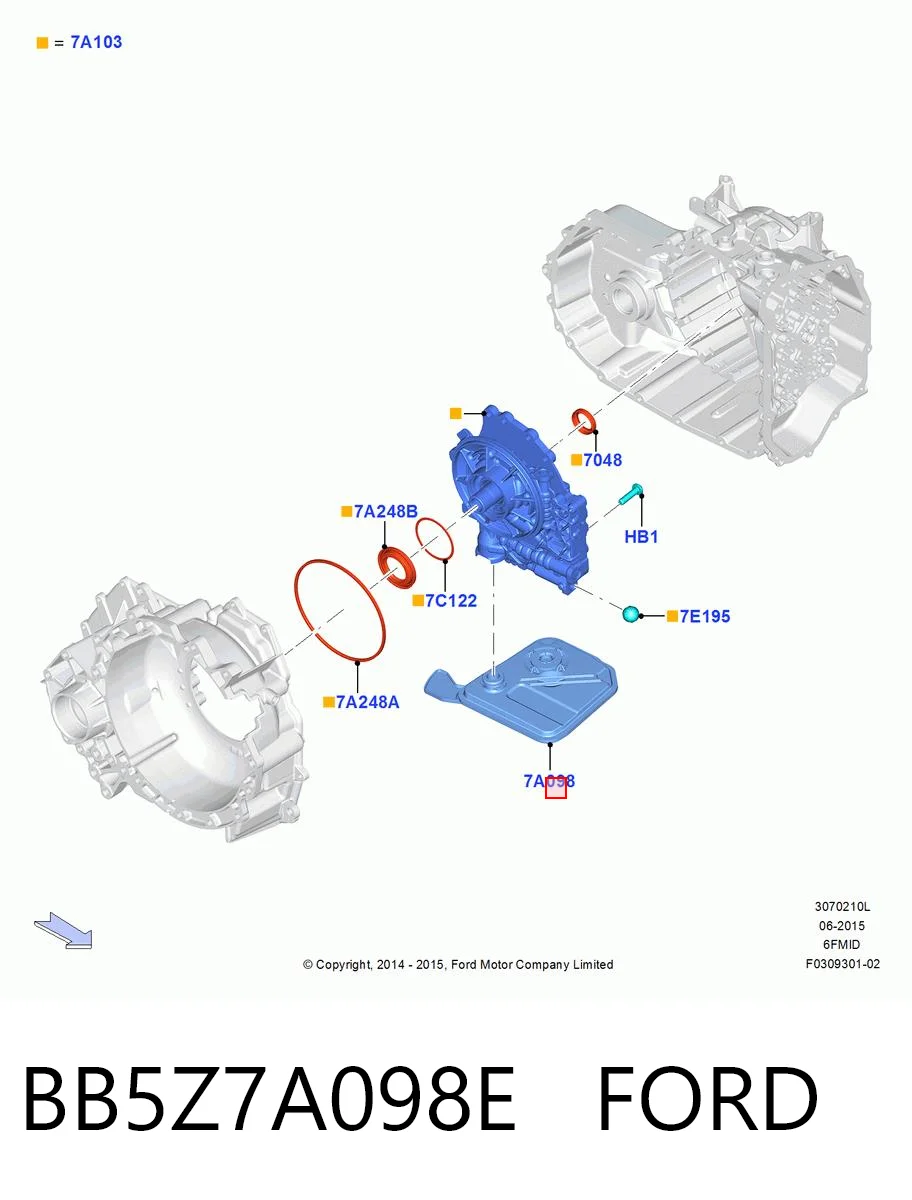 BB5Z7A098E Ford Filtro hidráulico transmisión automática