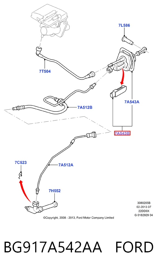 Cilindro maestro de embrague BG917A542AA FORD