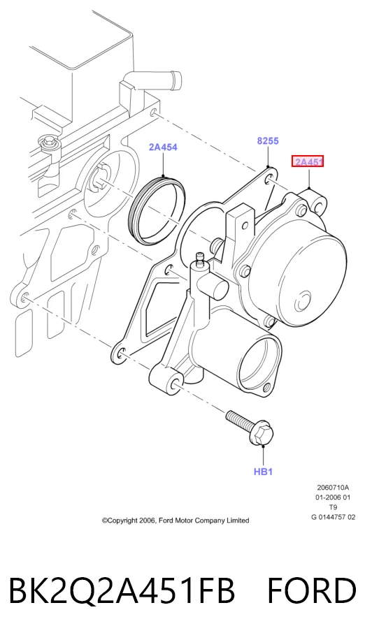 BK2Q2A451FB Ford Bomba de vacío de frenado
