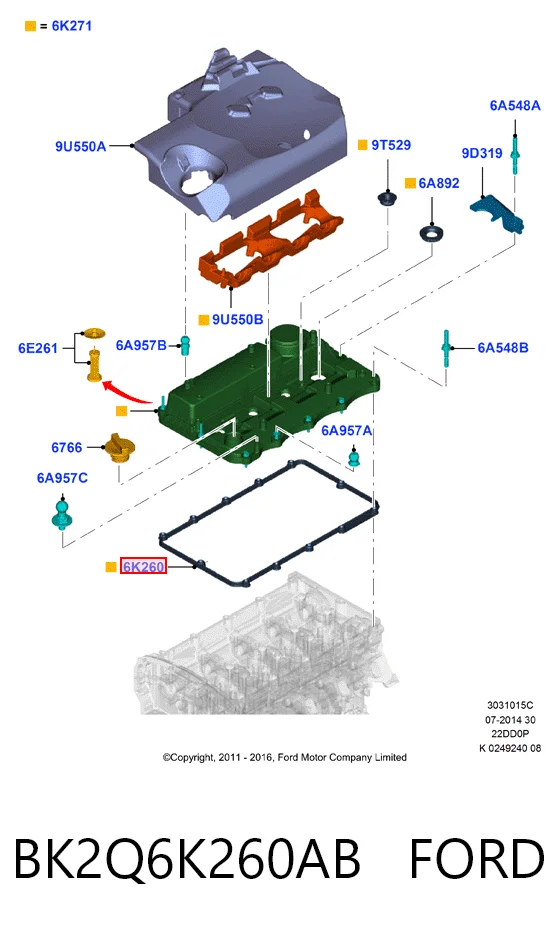  Junta tapa de balancines Ford Transit 6