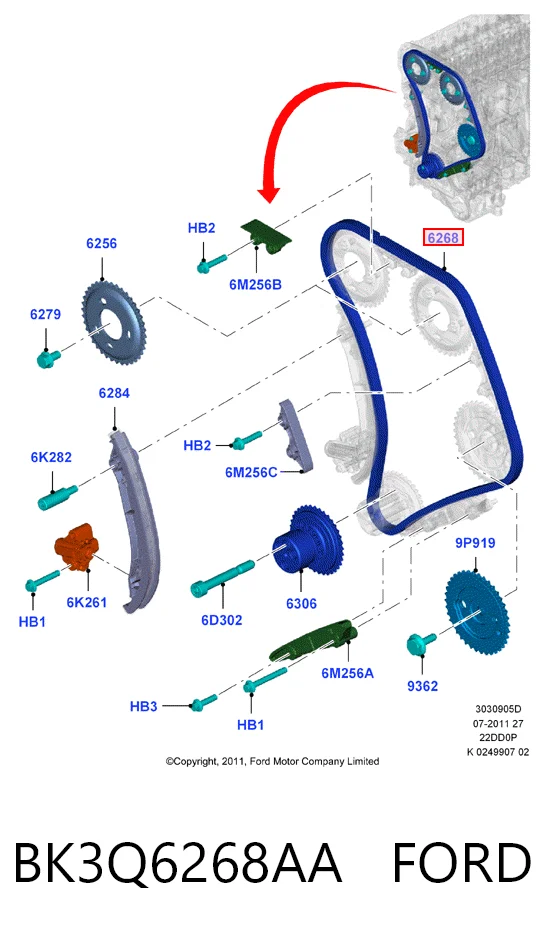  Cadena de distribución Ford Transit 6