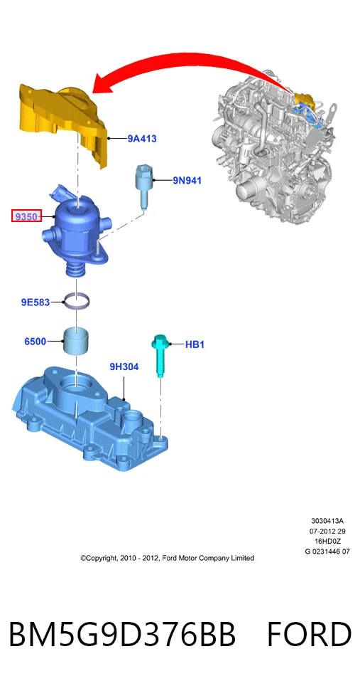 BM5G9D376BB Ford Bomba de inyección
