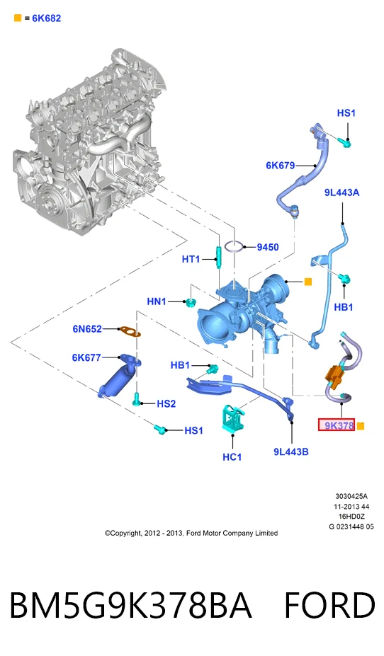 Válvula solenoide de control de presión de sobrealimentación BM5G9K378BA FORD