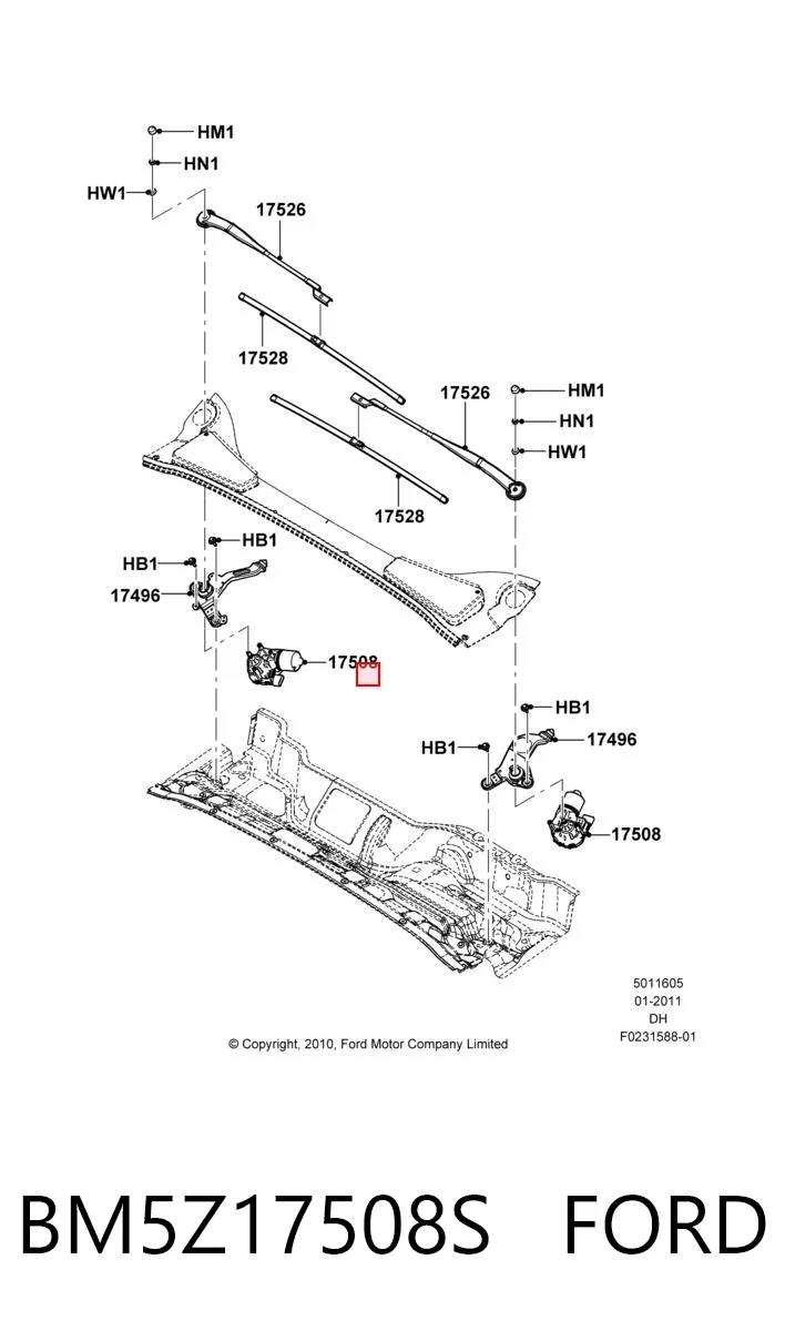 Motor del limpiaparabrisas Ford Focus III hatchback (CB8) (2010 - 2020) precio, desde 49,37 EUR