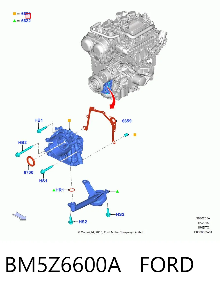 BM5Z6600A Ford Bomba de aceite
