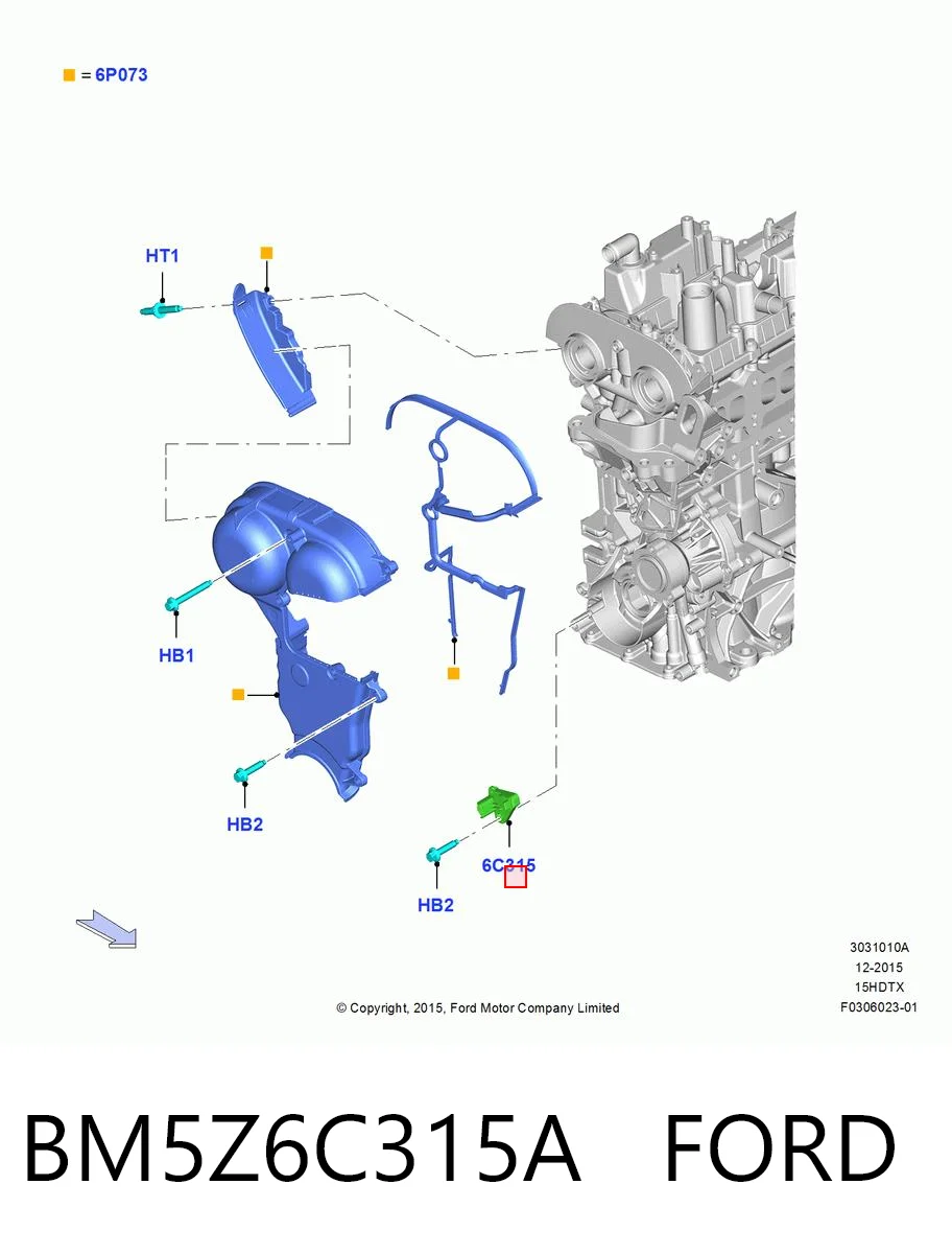 BM5Z6C315A Ford Sensor de posición del cigüeñal