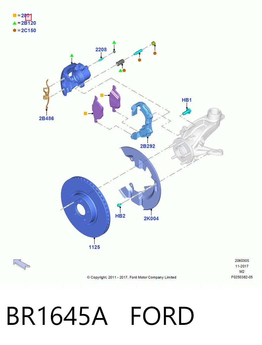 Pastillas de freno delanteras de disco BR1645A FORD