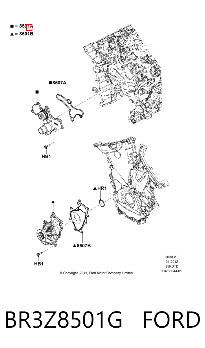 Bomba refrigerante coche para Ford Mustang  