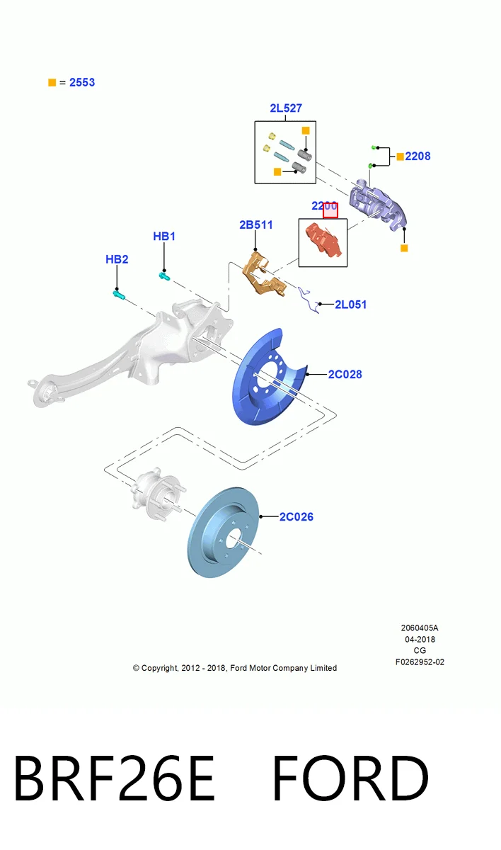 Pastillas de freno traseras de disco BRF26E FORD