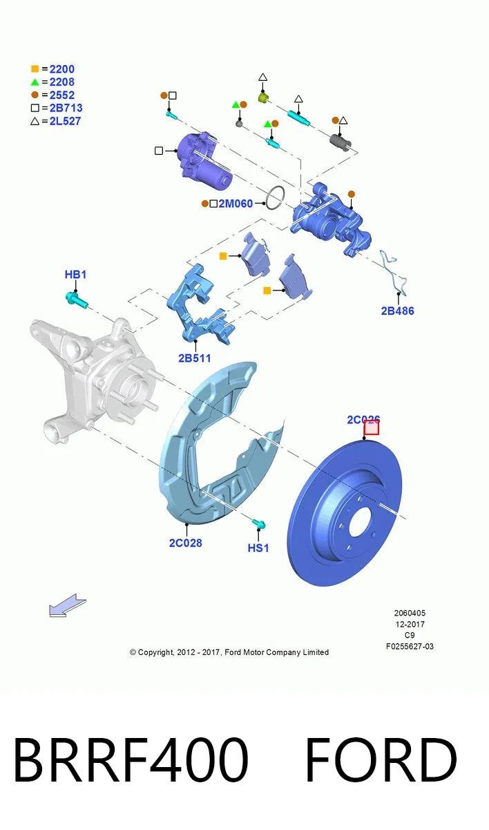 Disco de freno trasero BRRF400 FORD