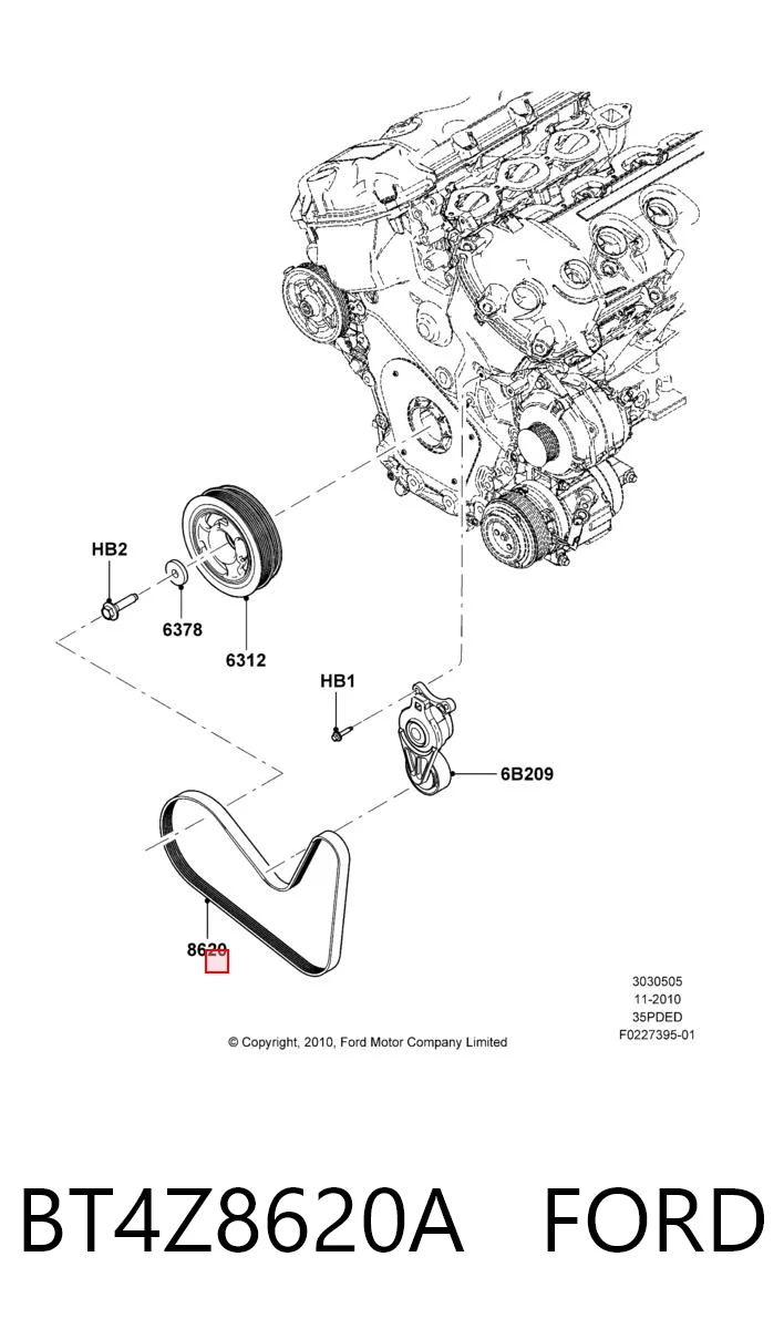 BT4Z8620A Ford Correa poly v