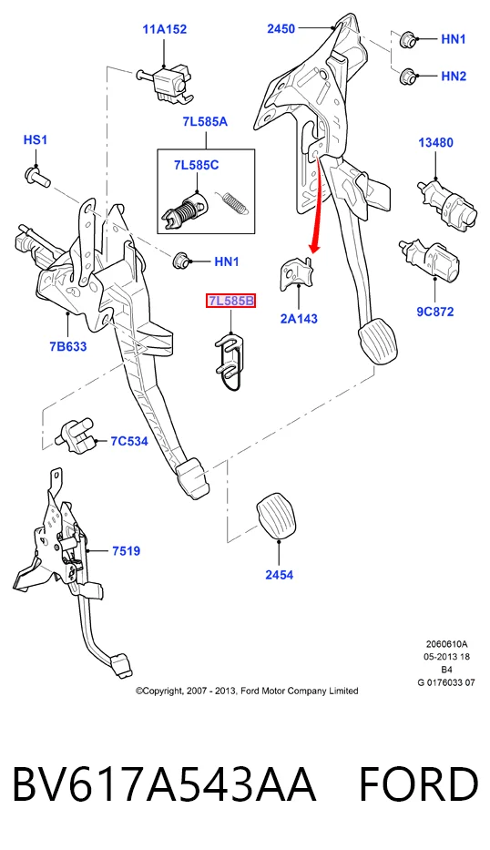 BV617A543AA Ford Cilindro maestro de clutch
